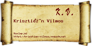 Krisztián Vilmos névjegykártya